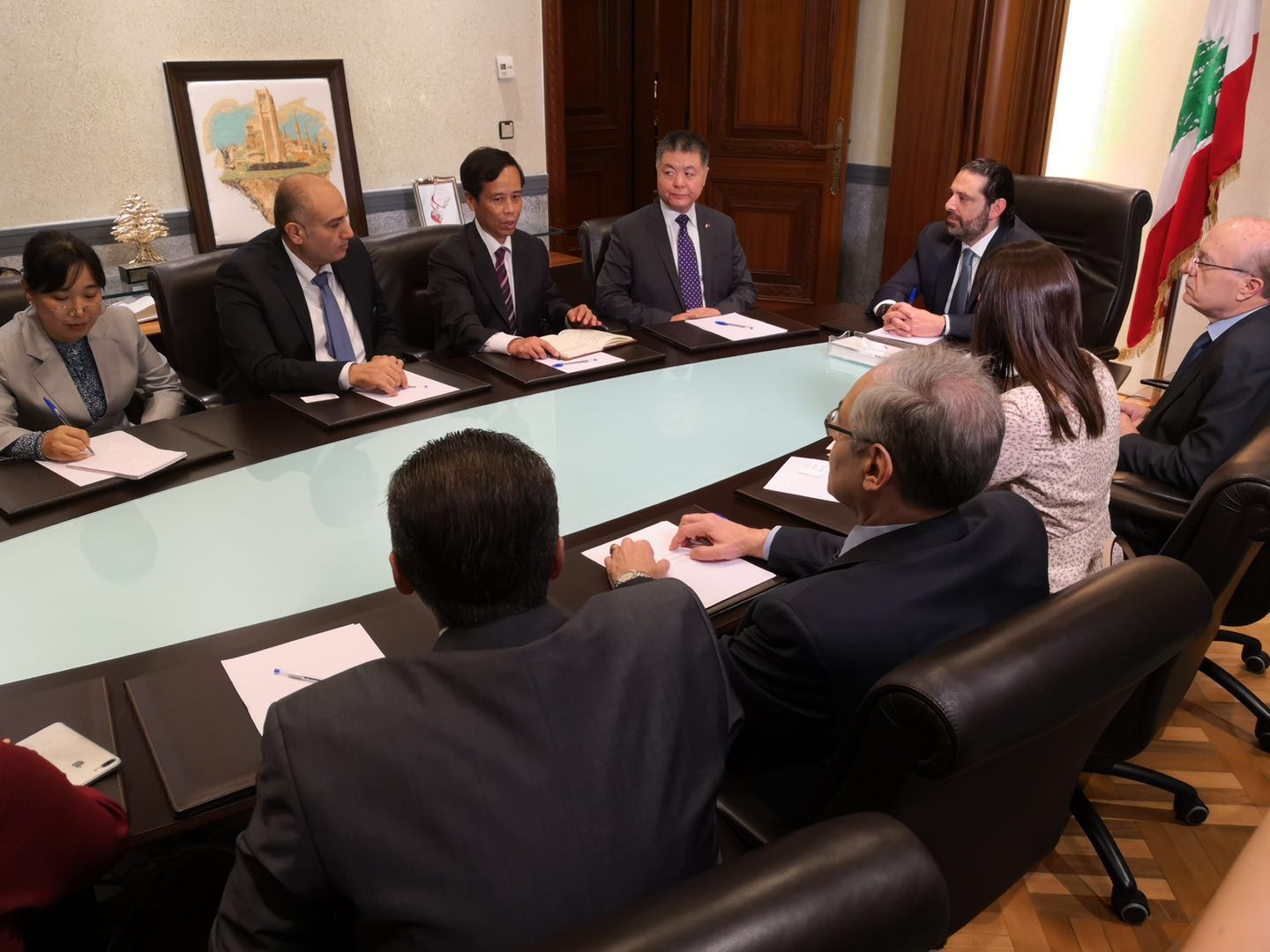 H.E, Mr. Hariri met the delegation in Beirut.
