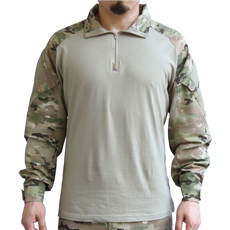 Spring and Autumn Specials Camouflage Tactical Set Men's Training Service Tactical Long Sleeve T-shirt Tops