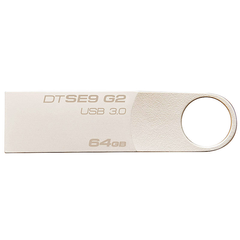 金士顿（Kingston）64GB U盘 USB3.0 DTSE9G2 金属迷你型车载U盘 银色亮薄 读速100MB/s