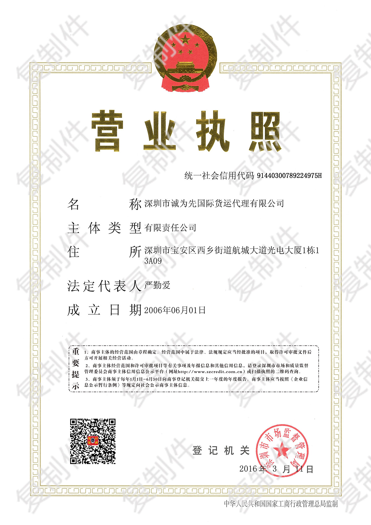 Company Business License 