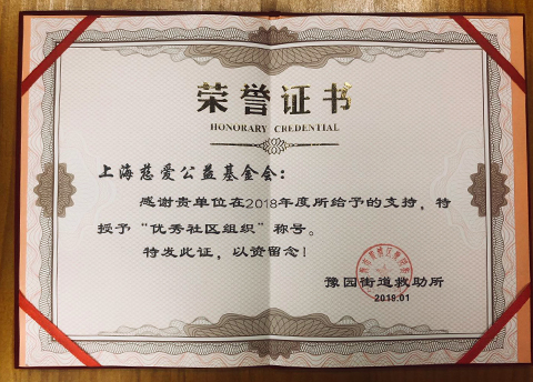 2018年度优秀社区组织