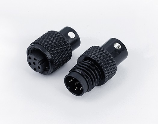 M8-6PIN 防水連接器 公母座(鍍黑鉻) M8-6PIN 防水連接器 公母座(鍍黑鉻)