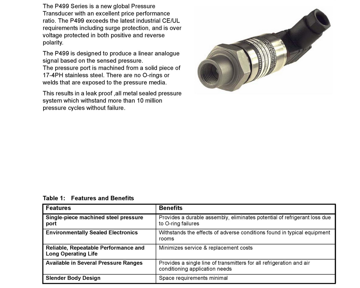 P499水压力传感器