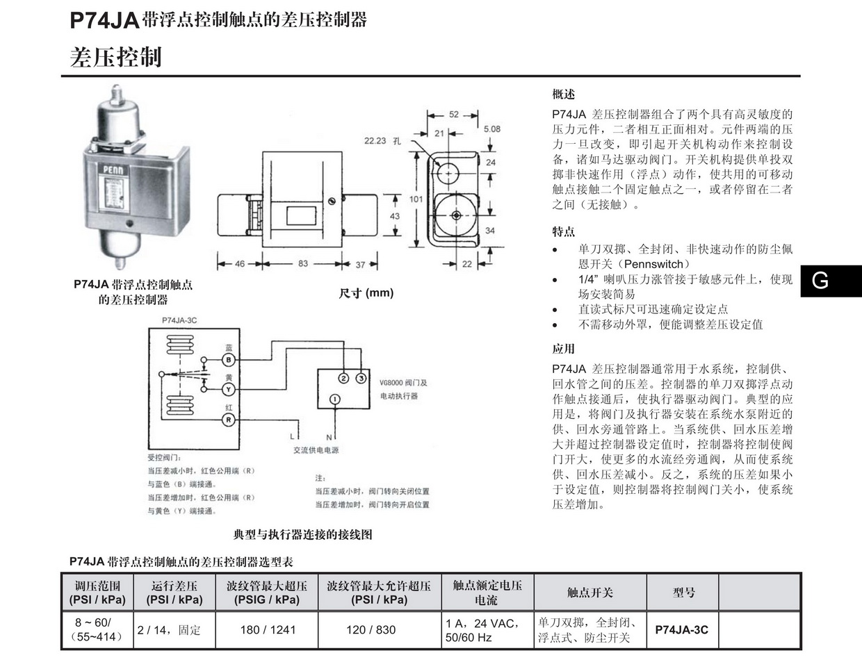 P74JA压差旁通控制器