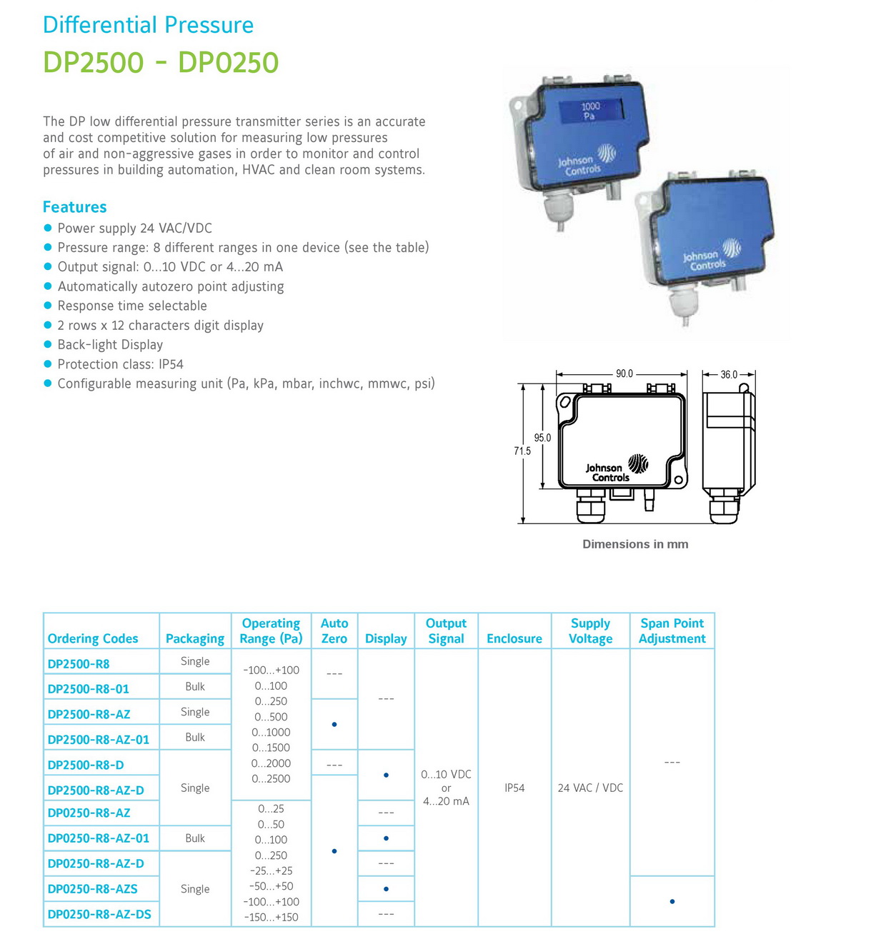 DP2500压差传感器