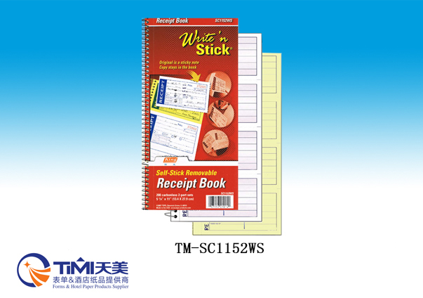 SC1152WS-Self stick removable Receipt BK