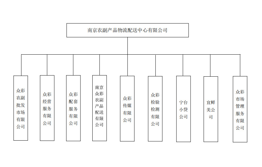 南京農副產品物流配送中心有限公司各下屬公司組織架構圖