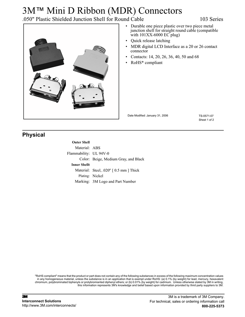 3M™（MDR）103XX-3210-00X,103系列