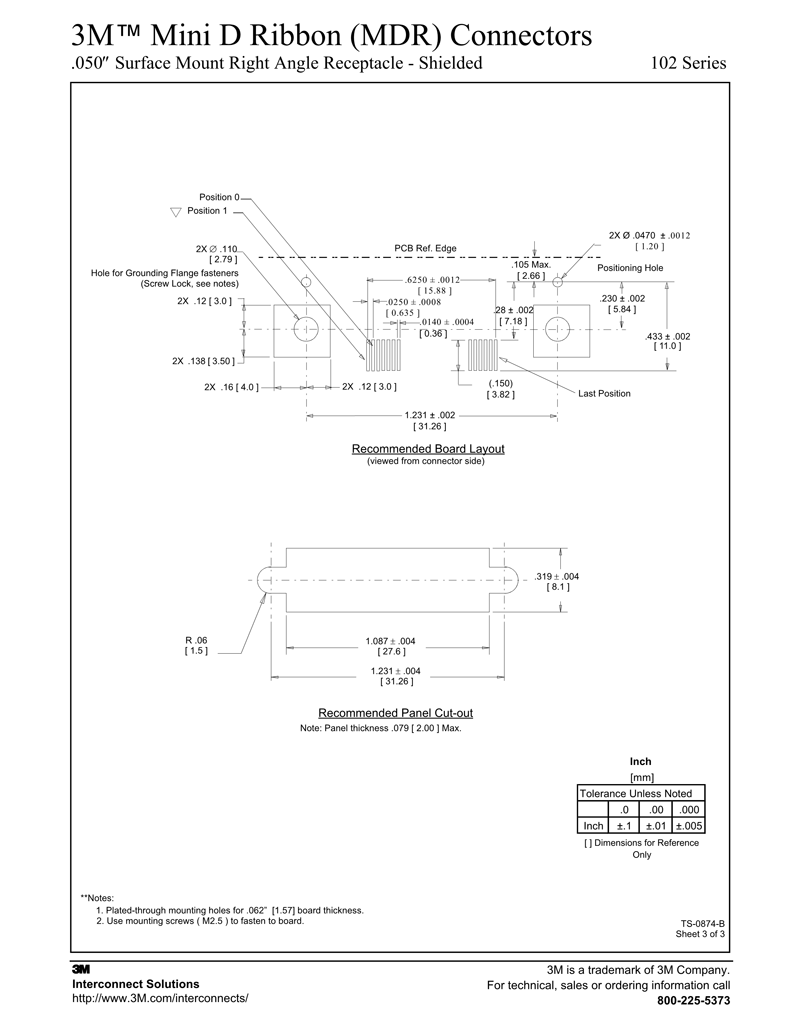 3M™（MDR）连接器102系列