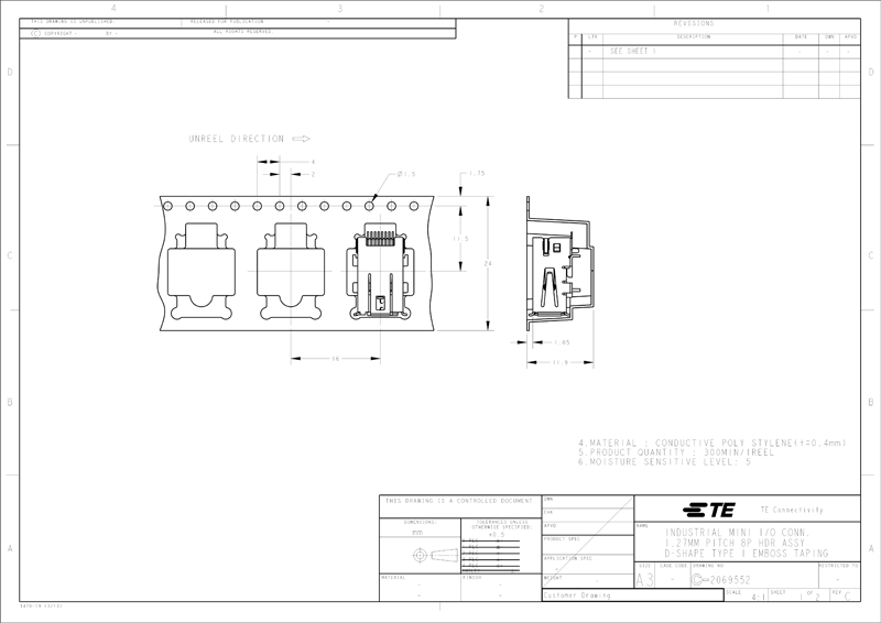 TE    工业 Mini I/O   2069552-2