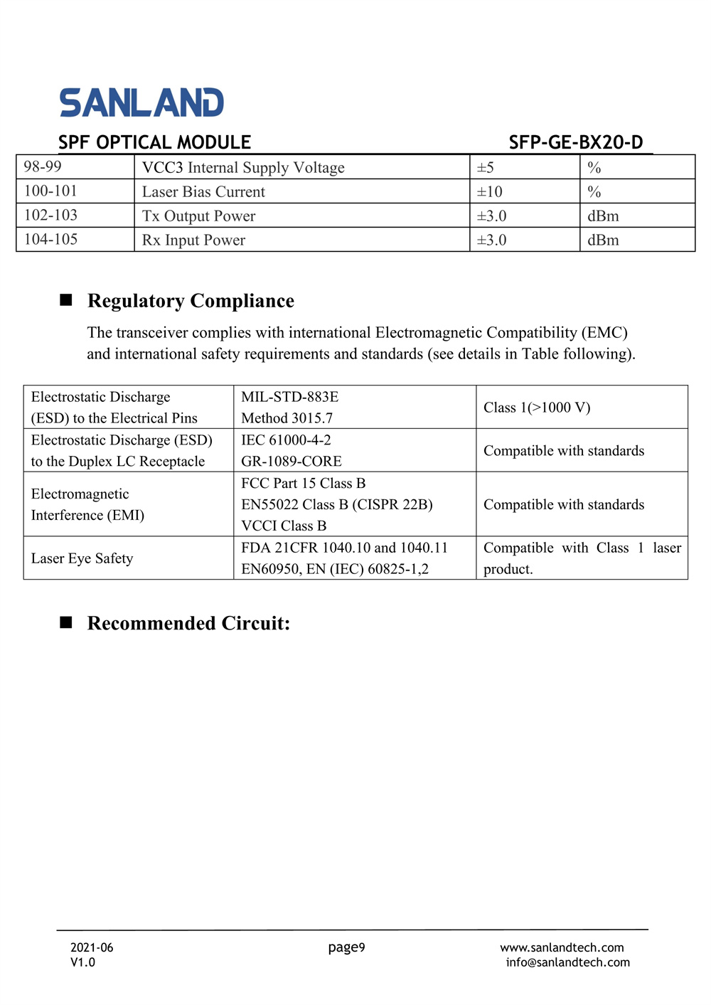 SFP-GE-BX20-D