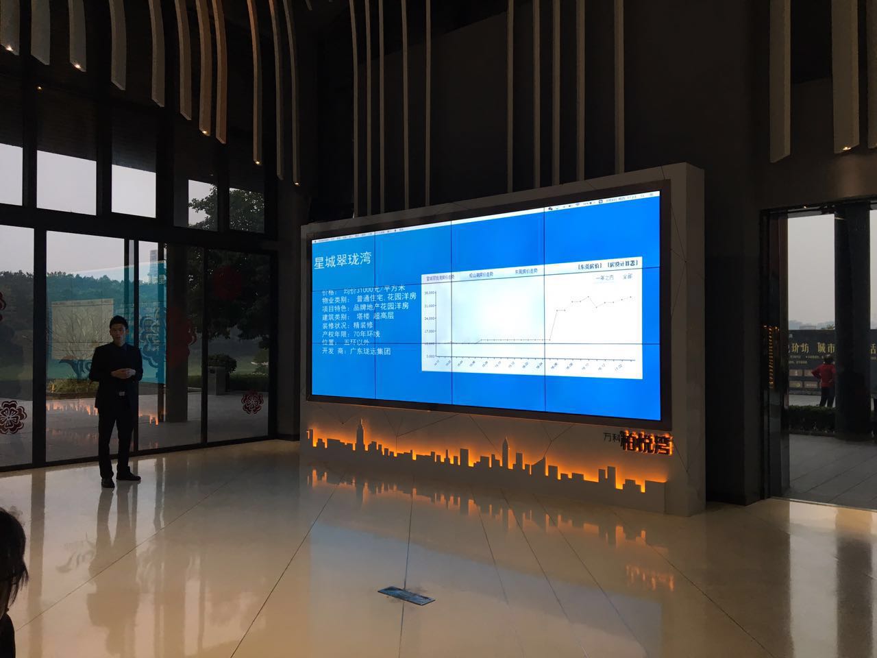 中山万科楼盘液晶拼接展览展示系统,行业大屏应用效果 中山万科楼盘液晶拼接展览展示系统,行业大屏应用效果