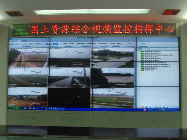湖北嘉鱼县国土资源局综合视频监控指挥中心液晶拼接监控显示屏项目