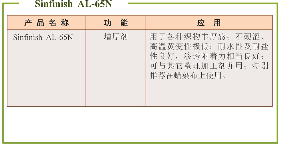 纤维增厚、增重、硬挺剂
