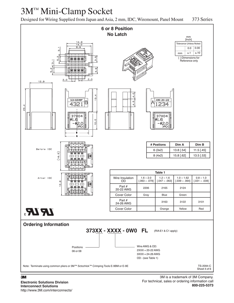 3M™迷你插座373系列