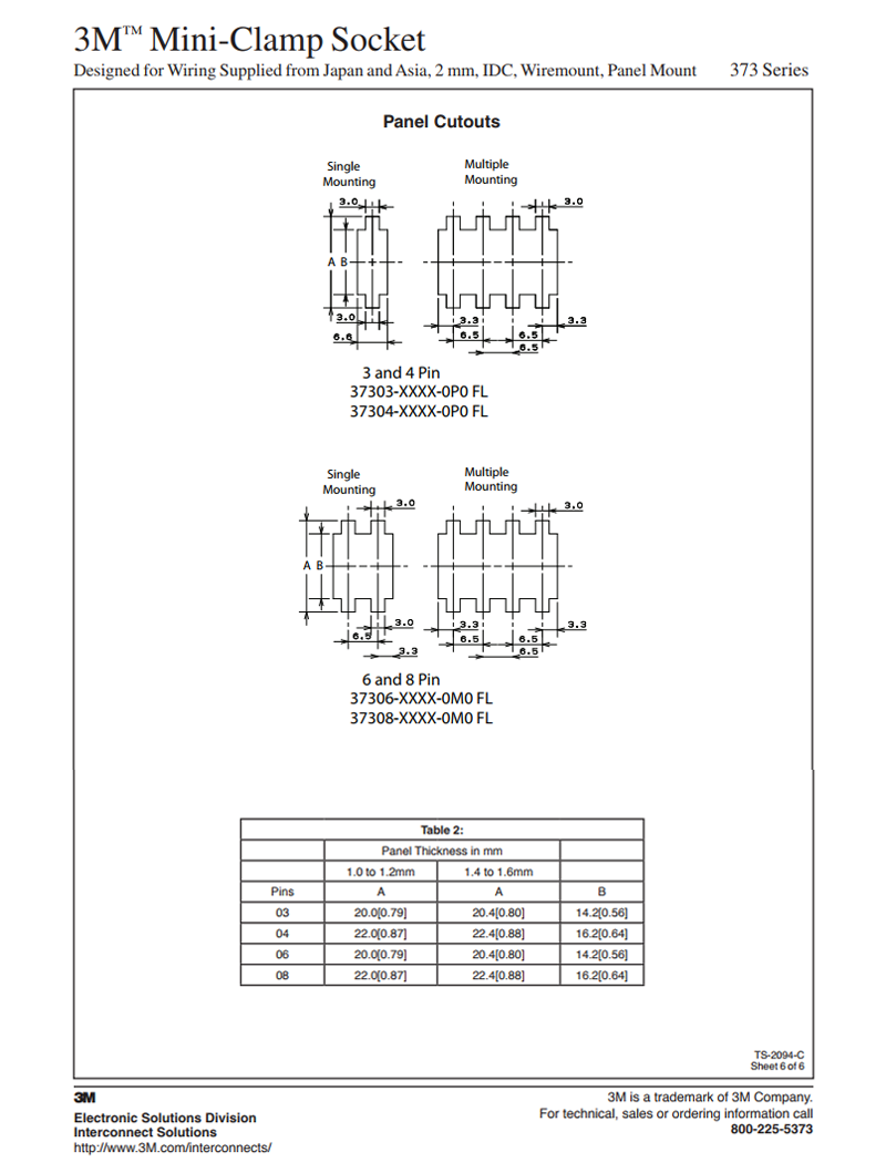 3M™迷你插座373系列