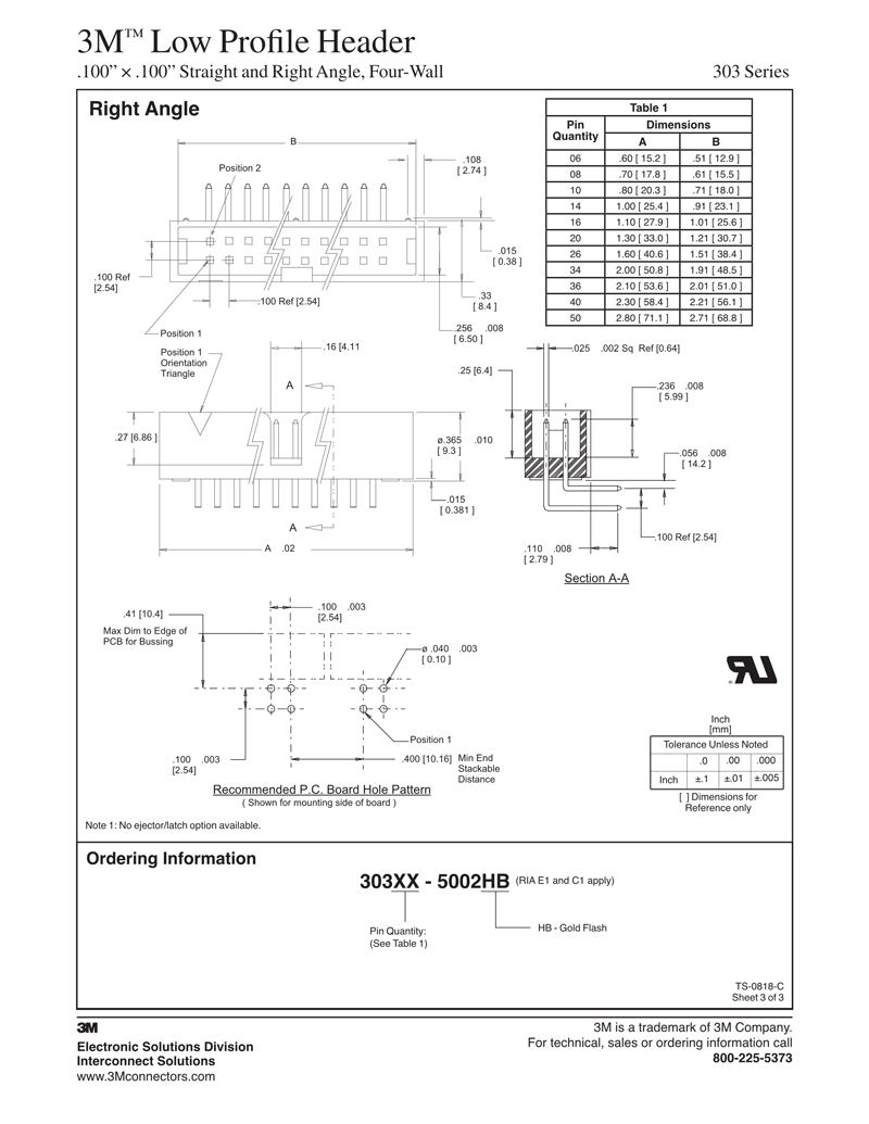 3M™薄型接头303系列