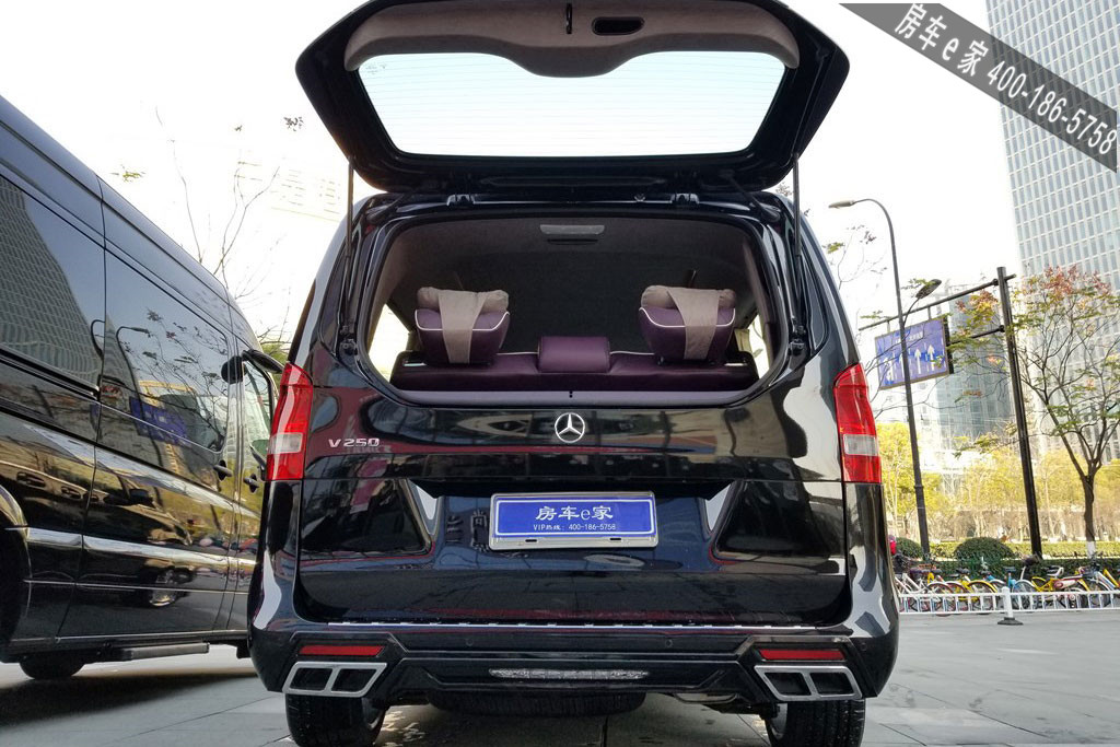 奔驰|进口v250奔驰商务房车紫色内饰