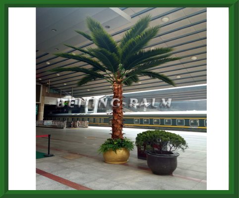 We just finished the landscaping project about artificial palm tree in Beijing West train station.