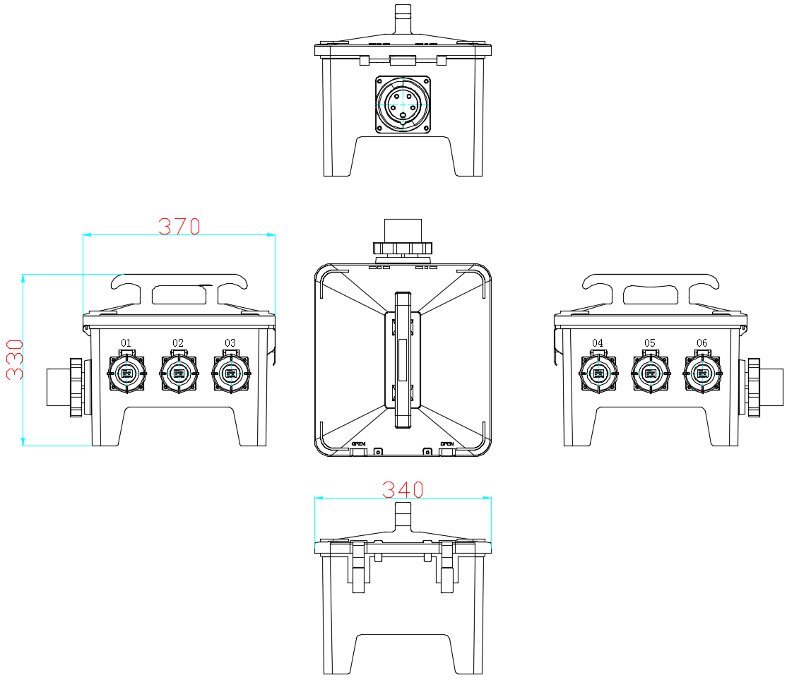 租赁便携式简易配电箱20KW户外防水箱