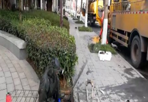 视频污水管道清理作业