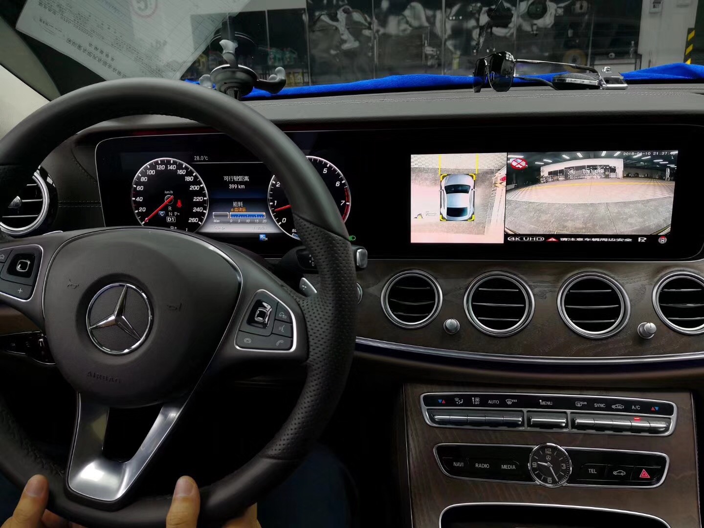 奔驰E300安装车视野360°全景行车记录仪