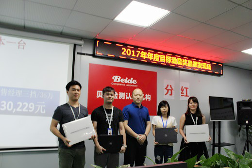 2017年年度业绩激励奖品发放现场