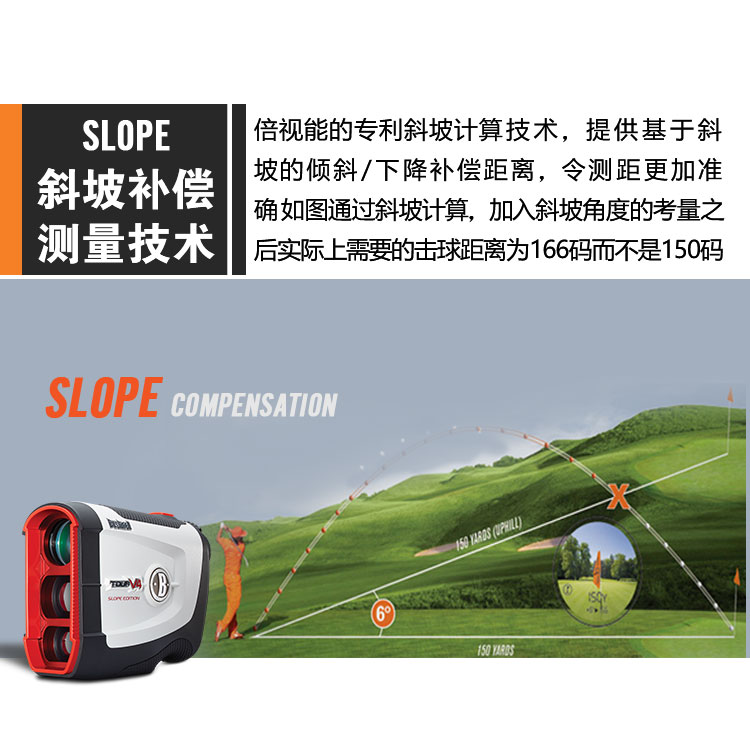 倍视能专利SLOPE坡度测量功能，助您减少挥杆误差-TOUR V4 SLOPE