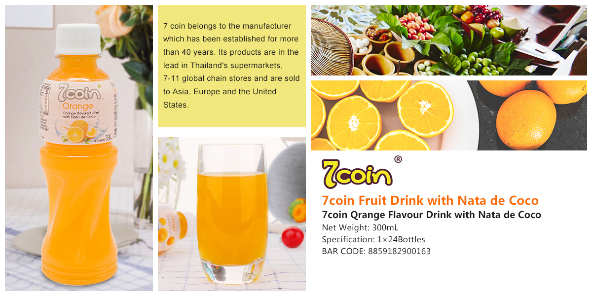 7coin Orange Flavored Drink with Nata de Coco