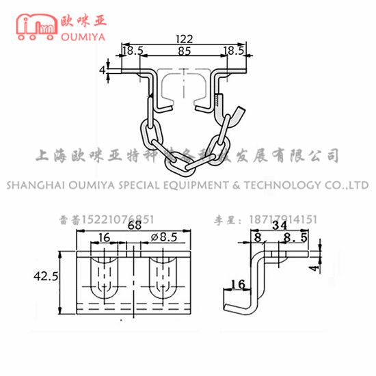 肉钩轨道配件 091068CS 091068BS 分左右钩子