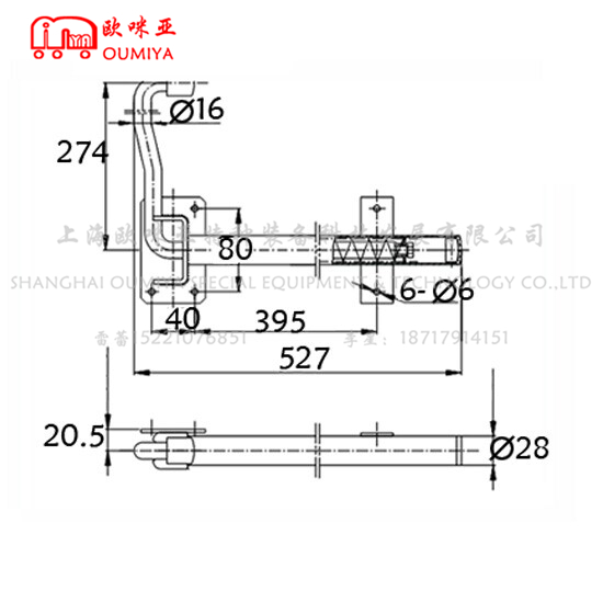 干货箱软篷车通用拖拉杆 081527AM