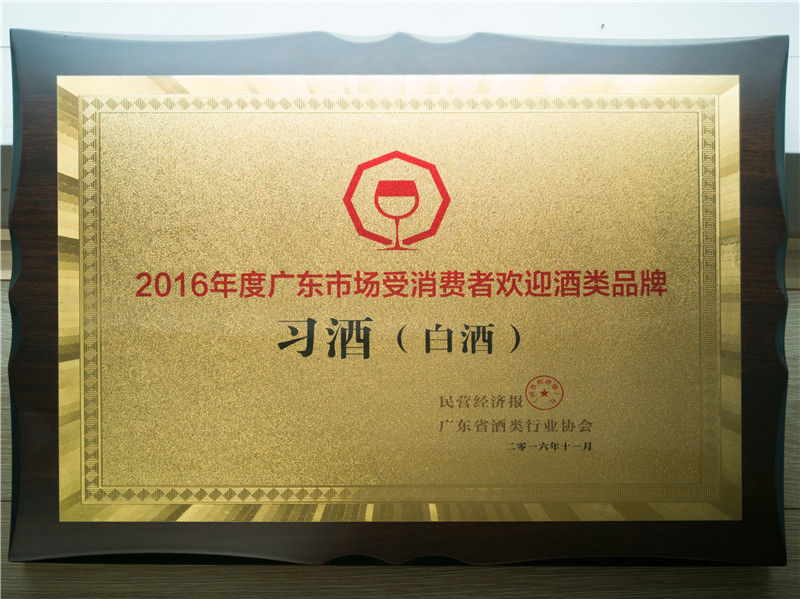 2016年度广东市场消费者受欢迎白酒类品牌