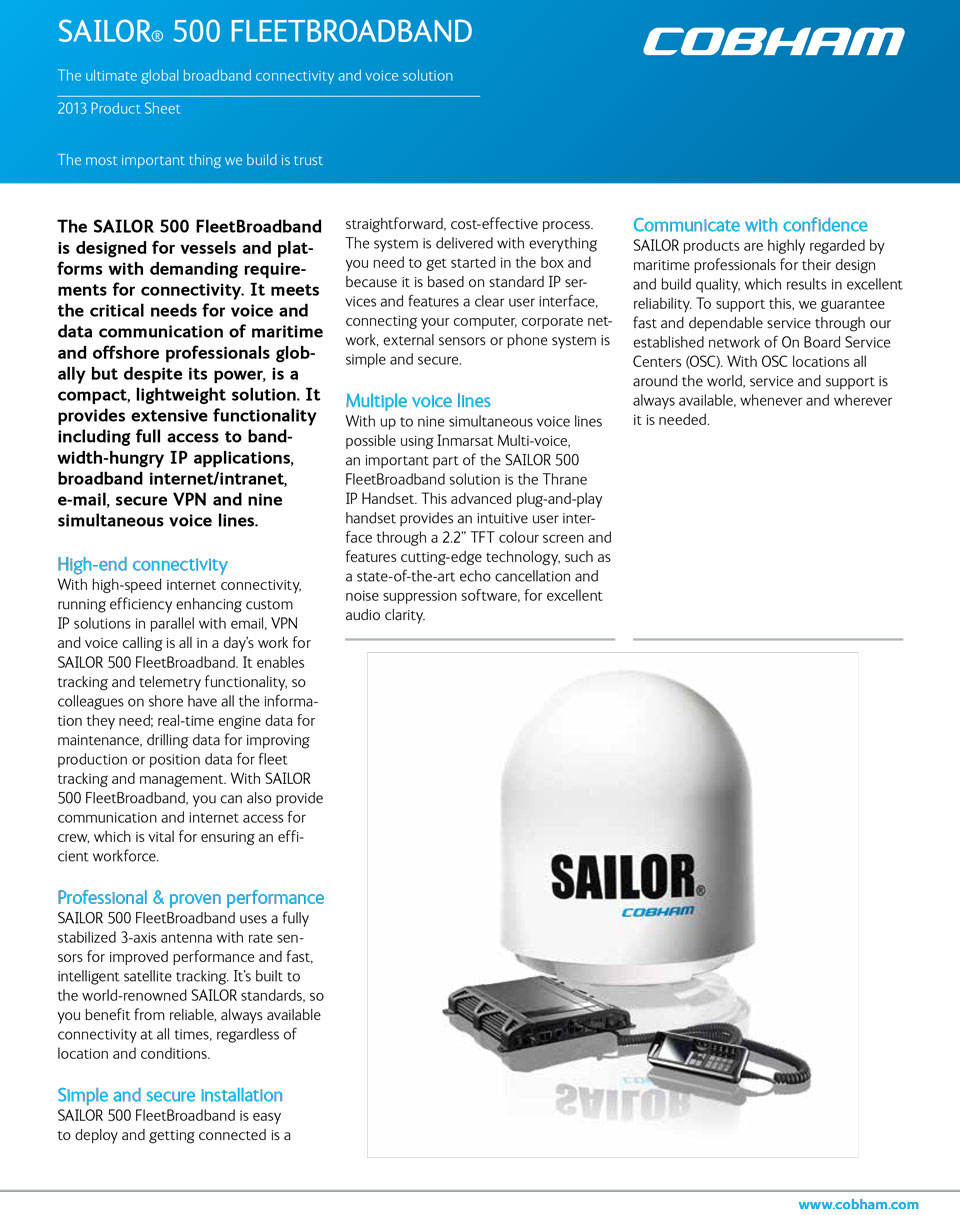 SAILOR 500 FLEET BROADBAND