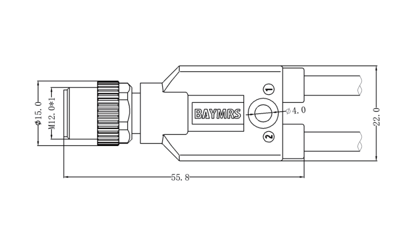 Y型连接器 M12-2 自由端  单端预铸线                                         Y型（插针）直出