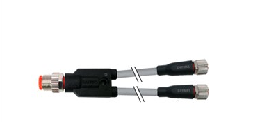 Y型连接器 M12-2M12 双端预铸线                            M12（插针）直出-2M12（插孔）直出