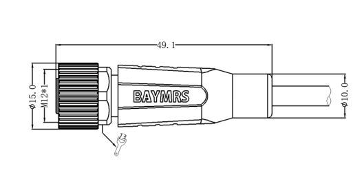 Y型連接器 M12-2M12 雙端預(yù)鑄線                            M12（插針）直出-2M12（插孔）直出