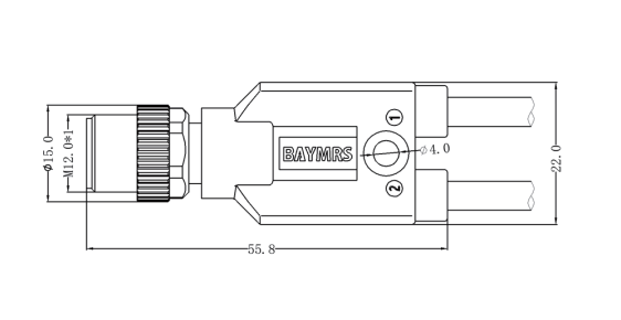 Y型連接器 M12-2M12 雙端預鑄線                            M12（插針）直出-2M12（插孔）直出