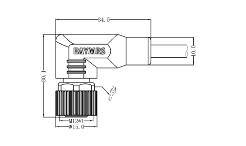 Y型連接器 M12-2M12 雙端預(yù)鑄線                          M12（插針）直出-2M12（插孔）90°