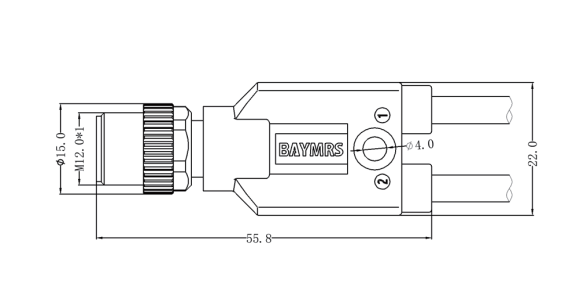 Y型连接器 M12-2M8 双端预铸线                              M12（插针）直出-2M8（插孔）直出
