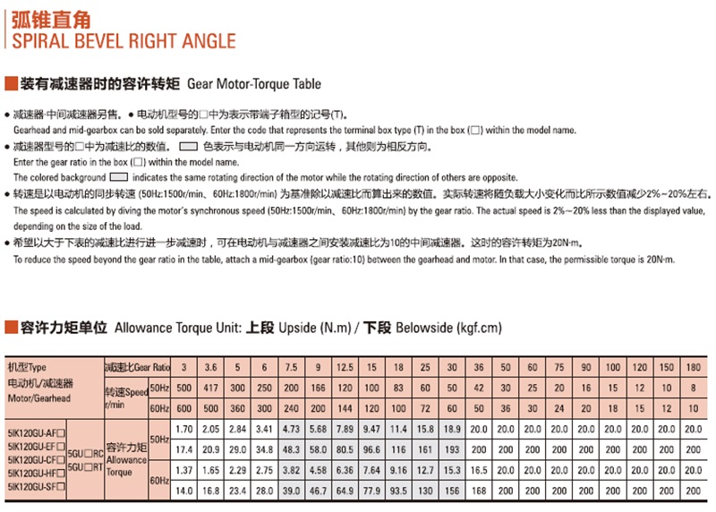 中大弧锥直角减速电机120W 90mm