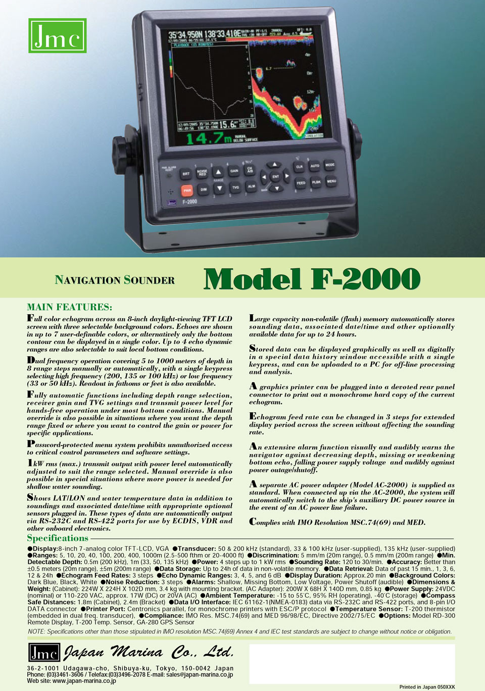 JMC Echo Sounder F-2000