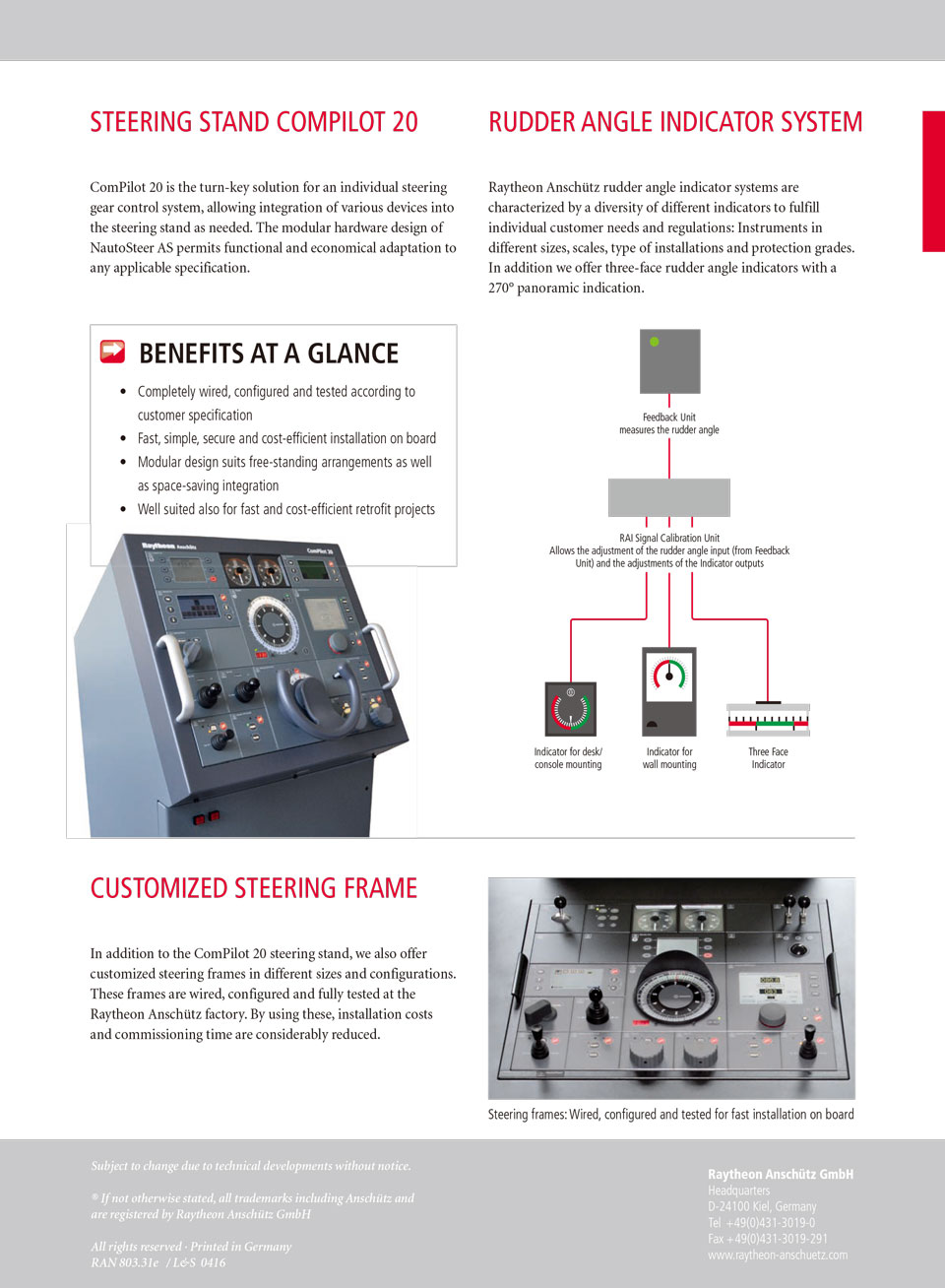 Raytheon Nautosteer Steering Control System