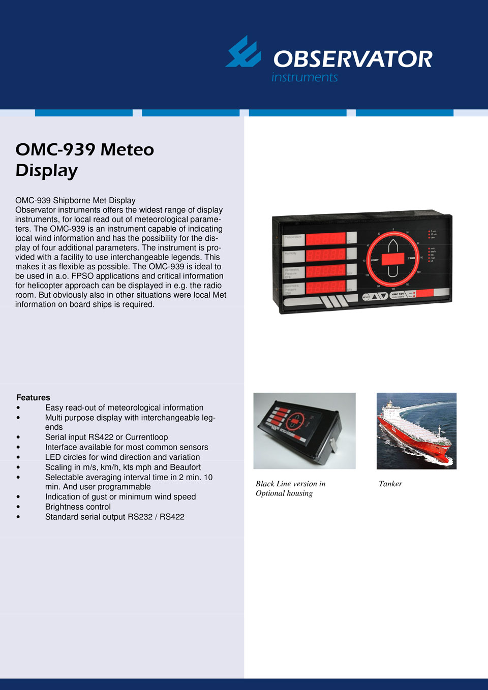 OMC-939 Meteo display