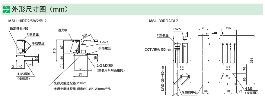 同轴光源MSU系列