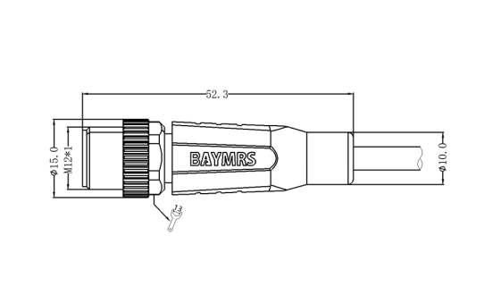 現(xiàn)場總線連接器 M12單端預(yù)鑄線                              Profibus協(xié)議 屏蔽B-Coded  插針直出