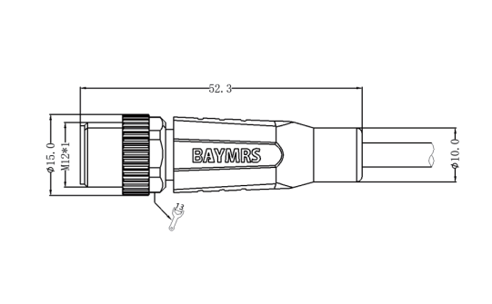 现场总线连接器 M12单端预铸线                          Profinet协议 屏蔽D-Coded 插针直出