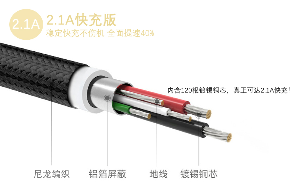 苹果iphone8手机数据线尼龙编织充电线 高端数据线厂家 深圳市卓连电子有限公司