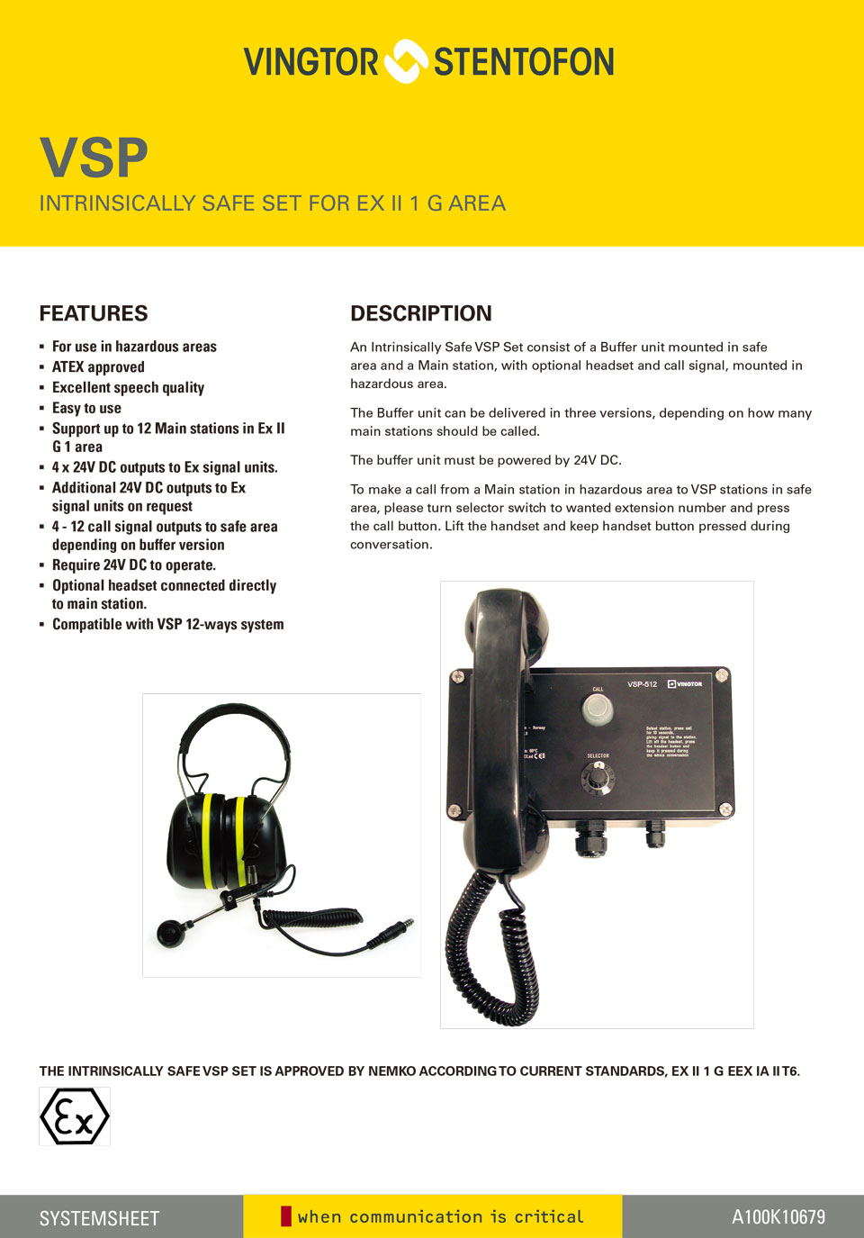 VSP Intrinsically Safe For Ex Area