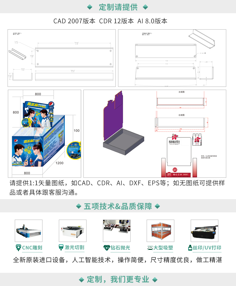 亞克力有機(jī)玻璃制品來圖來樣加工定做護(hù)膚品_化妝品展架