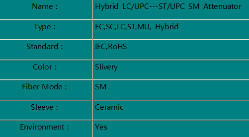 Hybrid LC/UPC—ST/ UPC  Attenuator